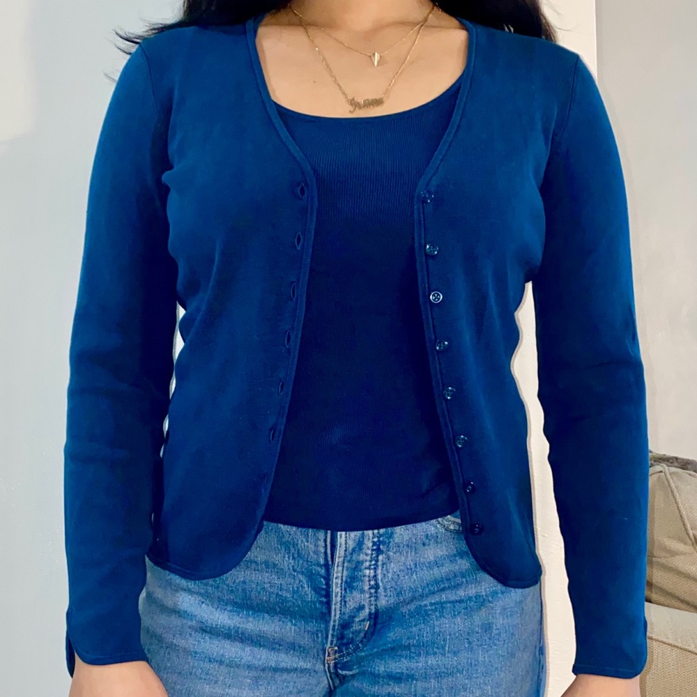 Ann Taylor cardigan and sleeveless top duo